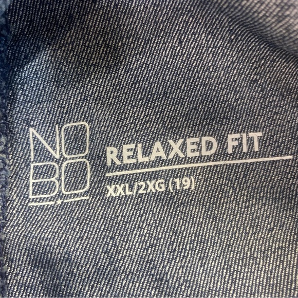 NOBO Denim Short Overalls XXL (19) Relaxed Fit Distressed Adjustable Straps - Picture 4 of 6